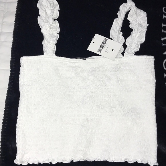 Forever 21 Ruffled Smocked Crop Top - Picture 1 of 3